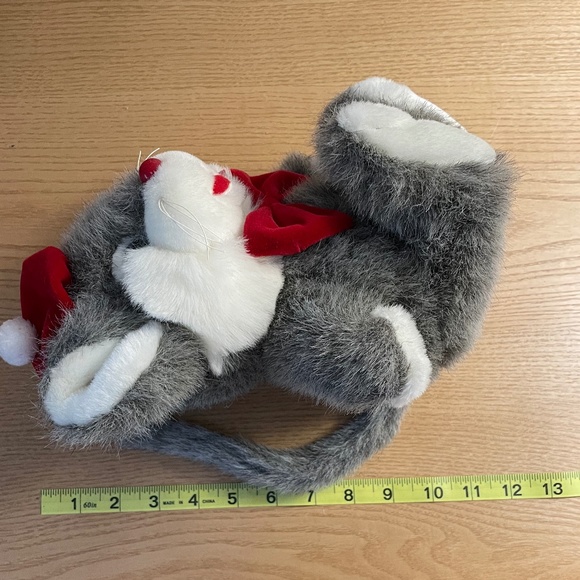 Vintage Commonwealth Mouse Plush Red Hat & Bow Tie Christmas Long Tail 12” 1992 - Picture 6 of 7